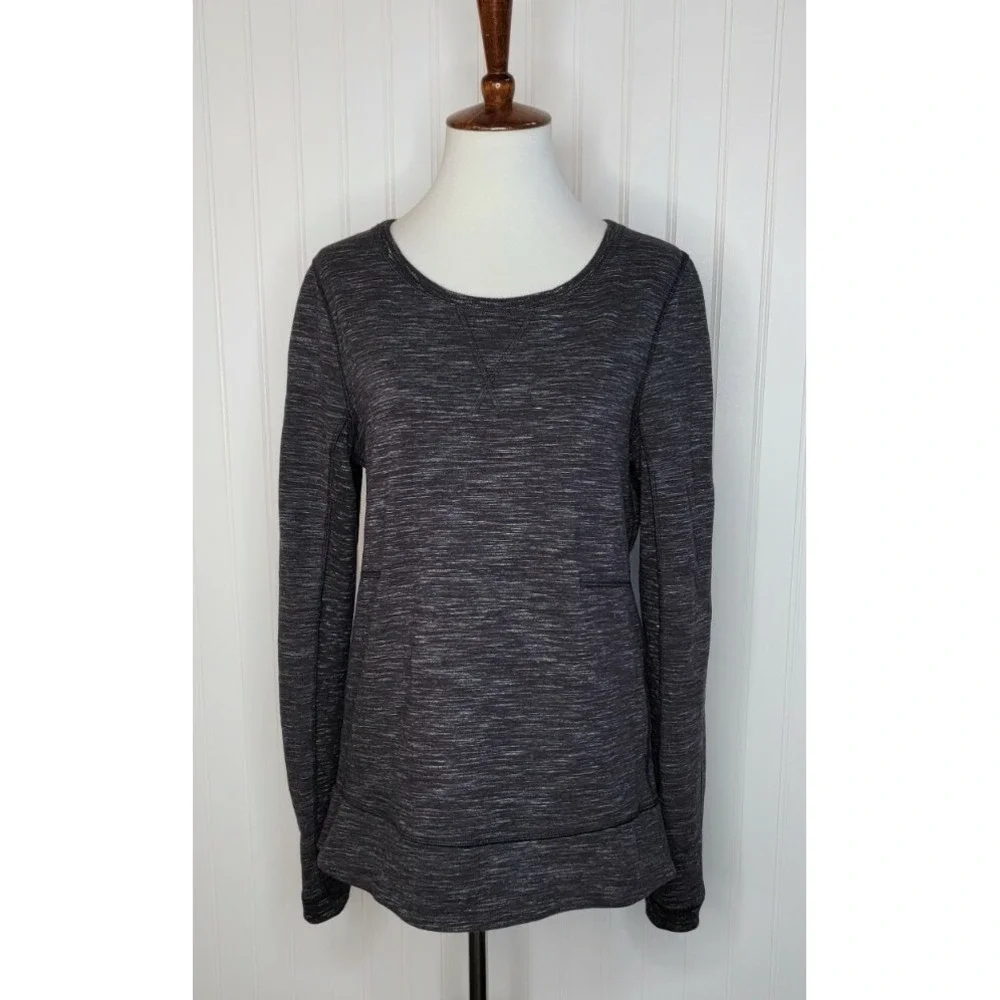 Lululemon Exhalation Pullover II - Heathered Marled Black Women's Size 6